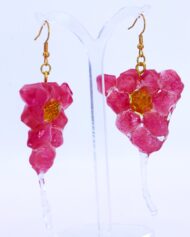 Handmade sakura-inspired pink and gold resin earrings – Eternal Raine